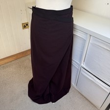 Shirin Guild Skirt Size XL Burgundy Wool Maxi Long Wrap Style Draped Lagenlook