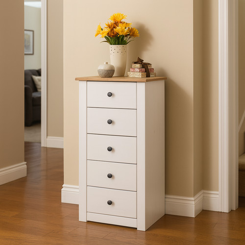Narrow tallboy drawer white - narrow,