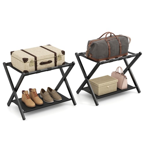 Bamboo luggage racks set 2 - racks,