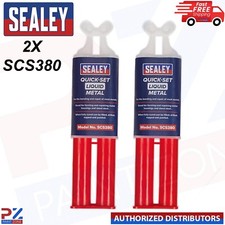 2X Sealey SCS380 Quick Set Liquid Metal Chemical Epoxy Metal Repair dual Syringe