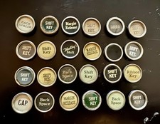 ONE Vintage Metal Typewriter Key Large Function Round Crafts Jewelry ONE Key