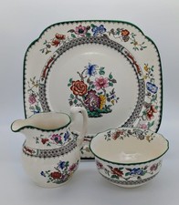 Early 20th Century Collectable SPODE CHINESE ROSE Pattern Cream,Sugar,Cake Plate