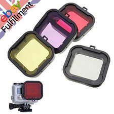 4 In 1 Colorful Dimmable Underwater Diving UV Lens Filter For GoPro Hero 4 3+ G