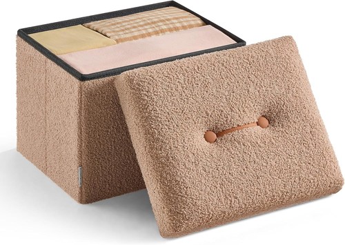 Small folding storage ottoman - folding,