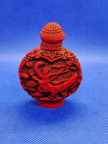 Vintage red carved lacquer
