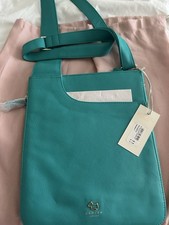New Radley Green Leather Crossbody Bag With Tags & Dust Bag RRP £139
