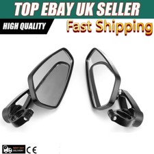 MOTORCYCLE HANDLE BAR END MIRRORS CNC ALUMINUM UNIVERSAL CAFE RACER MOTORBIKE