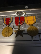 WW2 MEDALS+ BRNZ STAR +STERLING SILVER JUMP WINGS SEE STORE WW2 MEDALS -COINS