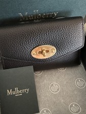 Mulberry Darley Folded Multi-Card Wallet Black, Small Classic Grain Purse BNWT