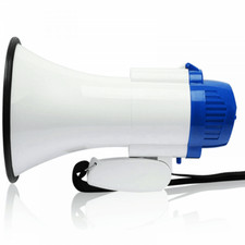 15w Loud Folding Pistol Grip Megaphone with Siren 500m Hailer Range Lightweight
