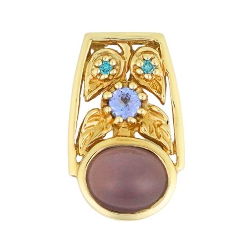 14k yellow gold chalcedony - 14k,