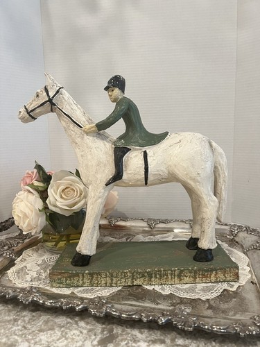 Horse figurine jockey resin - figurine,