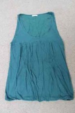 Topshop Scoop Neck T Shirt Soze 10 Green Lined