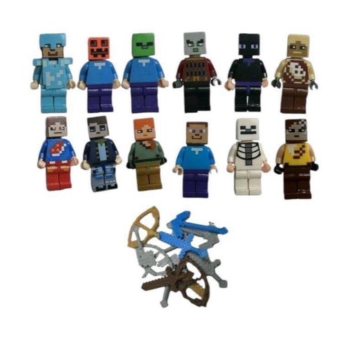 12pc minecraft minifigures set - minecraft,