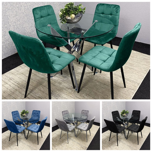Modern glass dining table - glass, set