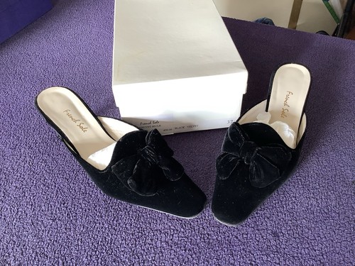 French sole black velvet mule - sole,