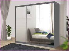 Modern Full Mirror Sliding Door Wardrobe with Spacious Storage