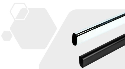 Wardrobe rail rod - oval, steel