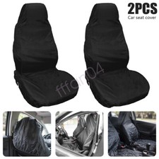 2X Universal Black Heavy Duty Car Van Front Waterproof Seat Covers Protectors UK