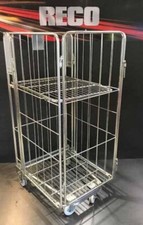 REFURBISHED 4 SIDED ROLL CONTAINER WITH SHELF / CAGE / ROLLING PALLET /WAREHOUSE