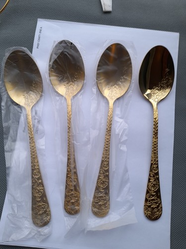 Gold cutlery set - gold,