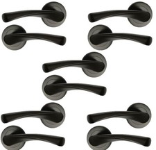 Matt black door handle pack of