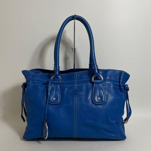 Tod blue leather handbag - blue,