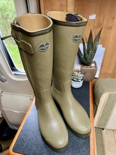 Le Chameau Chasseur Leather Lined Wellingtons UK 9 Calf 43 Excellent.