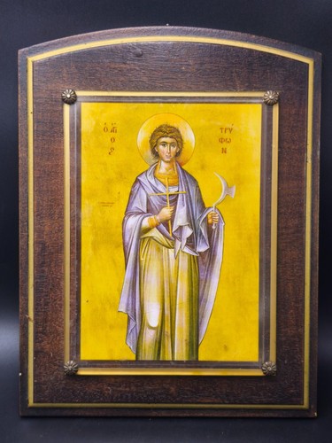 Vintage greek orthodox icon - vintage,