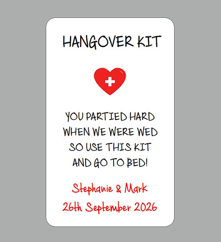 Hangover kit labels wedding - hangover,