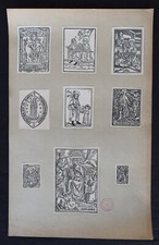 Board 9 woodcuts XVIIIth