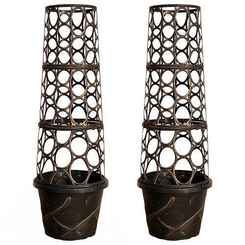Pair tower pot flower - pair,