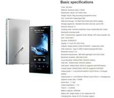 FiiO JM21 Android Hi-Res Music DAP Blue Bundled  Leather Case, Screen Protector