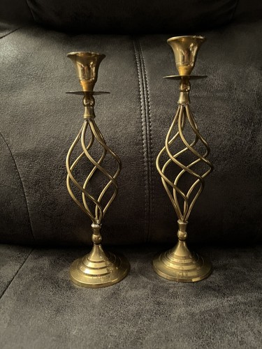 Vtg pair brass - vtg, wrought