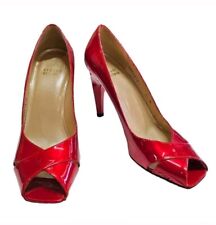 Stunning Stuart Weitzman Womens Red Patent Leather Pumps 7.5 Old Money Luxury