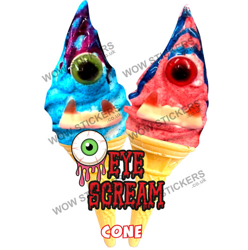 Ice cream van sticker eye - cream,