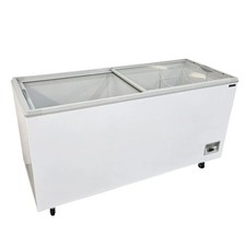 Chest Freezer Display Flat Top Glass Refrigeration Commercial Merchandising D...