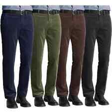 Mens Corduroy Cord Trousers Formal Belted Pants Smart Casual Cotton Trousers 