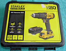 STANLEY FATMAX V20 LI-ION 18V CORDLESS HAMMER DRILL 1 x 2AH BATTERY and CHARGER