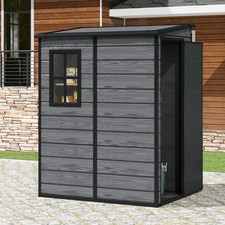5 x 4FT Outdoor Sheds Garden Shed Wood Grain Utility Tool Storage House Shelter