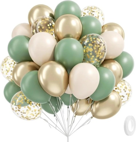60pcs sage green - green, white