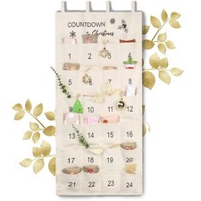 Christmas Fabric Advent Calendar 2025, Reusable Advent Calendar with 24 Pockets