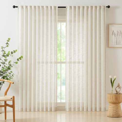 Linen semi sheer curtains - semi,