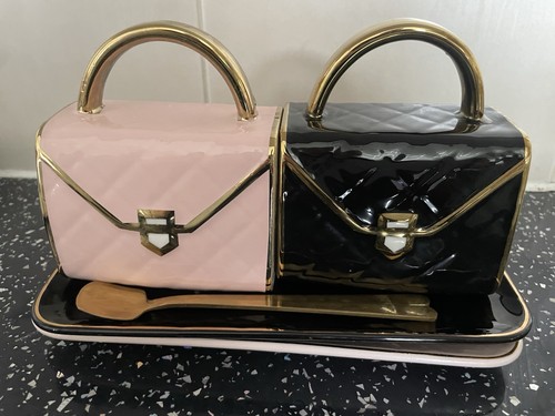 Handbag cup saucer spoon - cup, tea