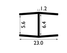 Greenhouse H section clear. Separator jointing strip for glass + polycarbonate