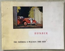 HUMBER IMPERIAL & PULLMAN Car Range Sales Brochure 1939