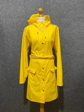 Rains Coat Raincoat Yellow Size M L Curve Jacket Belted Hooded Packable
