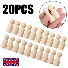 20X Wooden Doll Peg People Little Unfinished Painted DIY Wood Craft Gifts 35mm 