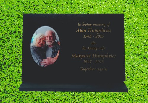 Granite memorial plaque with - granite,