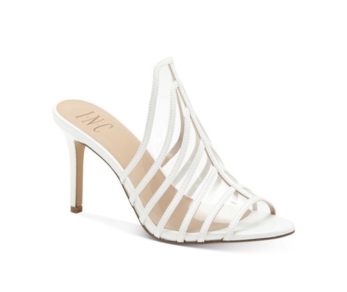 Inc womens white caged vinyl - womens,